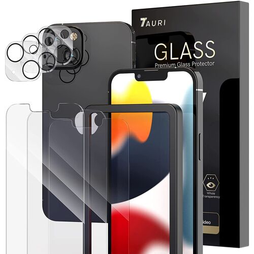 6 Pi¿¿Ces Verre Tremp¿¿ Iphone 13 (6.1), 3 Pi¿¿Ces Iphone 13 Verre Tremp¿¿ Protection ¿¿Cran Et 3 Pi¿¿Ces Iphone 13 Cam¿¿Ra Arri¿¿Re Protecteur, Sans Bulles Vitre Hd 9h Ultra