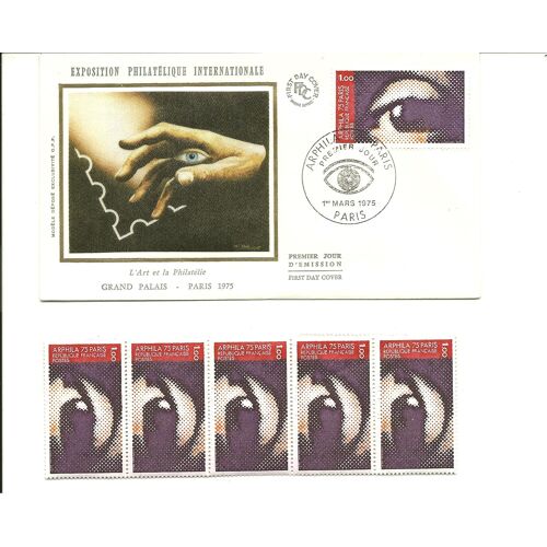 L'art Et La Philatélie Grand Palais Paris 1975 Exposition Philatélique Internationale Arphila + 5 Timbres Enveloppe 1er Jour