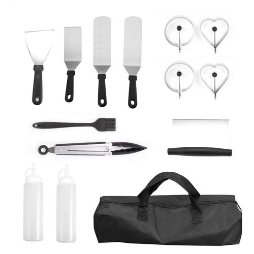 Ensemble de 14 spatules en acier innoxydable pour Barbecue, ustensile de cuisine, pour l'extérieur, à faire soi-même, grattoir