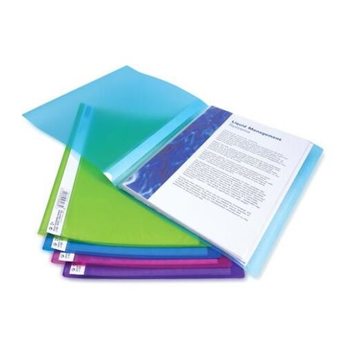 Rapesco Pqt De 10 Protège-Documents Flexi 10 Pochettes  A4 Couleurs Vives Transparentes