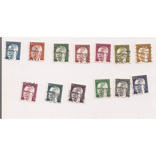Allemagne- Lot De 13 Timbres Oblitérés Gustav Heinemann