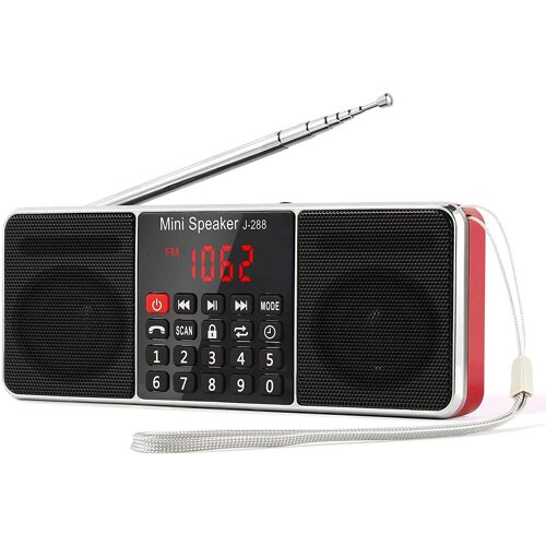 radio portable bluetooth FM AM(MW) MP3 TF USB AUX avec Haut-Parleur rouge