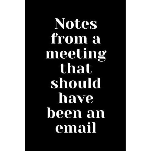 Notes From A Meeting That Should Have Been An Email Notebook: 6" X 9" Wide Ruled Lined Notebook. Gloss Finish.