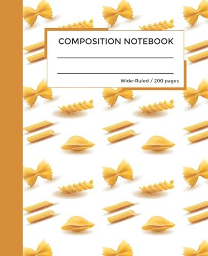 Macaroni Pasta Composition Notebook Wide Ruled: Cute Macaroni Pasta Composition Notebook, Kawaii Pasta Macaroons Composition Notebook Wide Ruled, ... Teens, And Adults, 7.5 X 9.25, 200 Pages