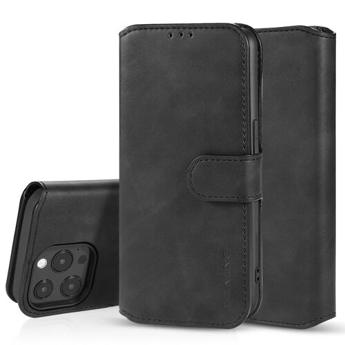 Coque iPhone 13 Pro, Etui iPhone 13 Pro, Etui à rabat horizontal iPhone 13 Pro, Portefeuille Etui en Cuir PU Premium Housse pour iPhone 13 Pro(Noir)