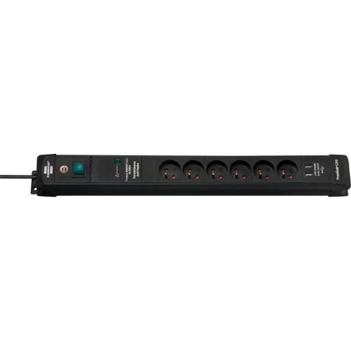 Brennenstuhl Multiprise Premium-Line avec parasurtenseur 60 000A et prises-chargeur USB 6 prises de courant 3m H05VV-F 3G1.5