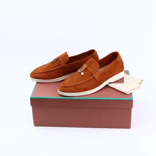 Chaussures Mocassins En Daim Pour Femmeschaussures De Marche D'étémules Enfiler Paresseusescuirpendentif En Métalchaussures Plates Décontractéesmode Printemps Et Automne