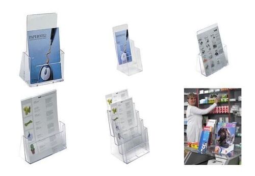Helit Porte-Brochure De Table, A4 Portrait, 1 Compartiment