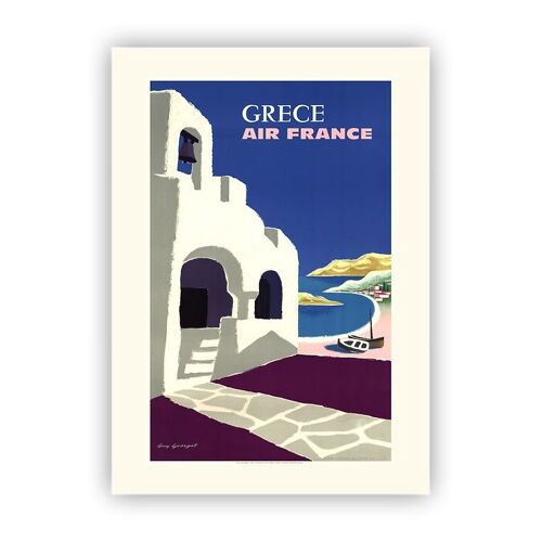 Air France - Grèce - Georget 1959 - 60x80cm - Affiche / Poster Envoi Roulé