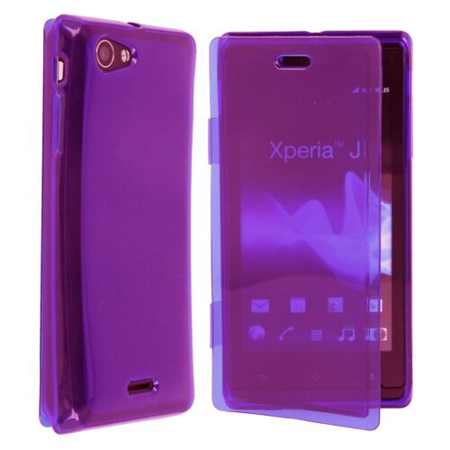 Etui Gel rabat et tactile pour Sony Xperia ST26i coloris violet translucide