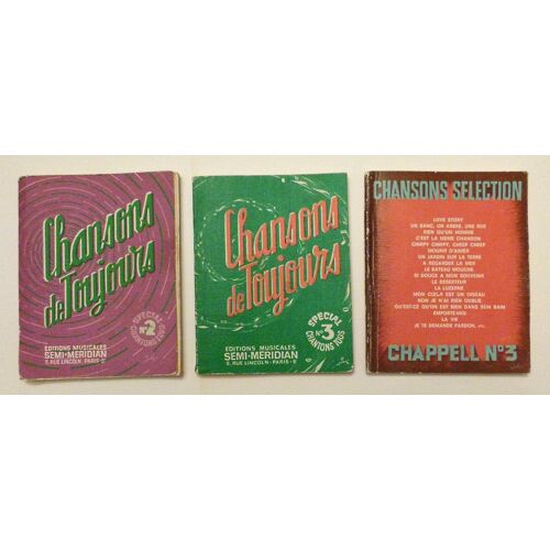 Lot De 3 Livrets Chansons De Toujours