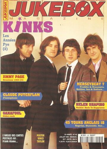 Claude Puterflam 3p/ Jimmy Page 5p/ Freddie And The Dreamers 3p/ Les Vautours Vic Laurens 1p/ Helen Shapiro 1p/ Vince Taylor Poster / Les Fantomes 1p/ Trini Lopez 1p/ Kinks 5p/ Ganafoul 4p/  142 