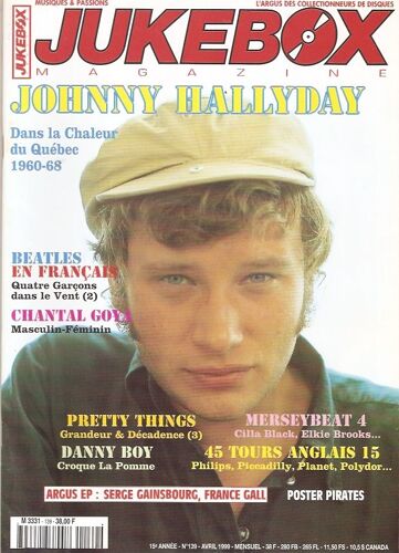 Johnny Hallyday 6p/ Chantal Goya 3.5p/ Pretty Things 5p/ Beatles 5p/ Clapton 1p/ Vince Taylor 2p/ Danny Boy 1p/ Les Pirates Poster / Ricky Nelson 1p/ Chats Sauvages 1/2p/ Del Shannon 1p/ Cilla Black 4p/  139 