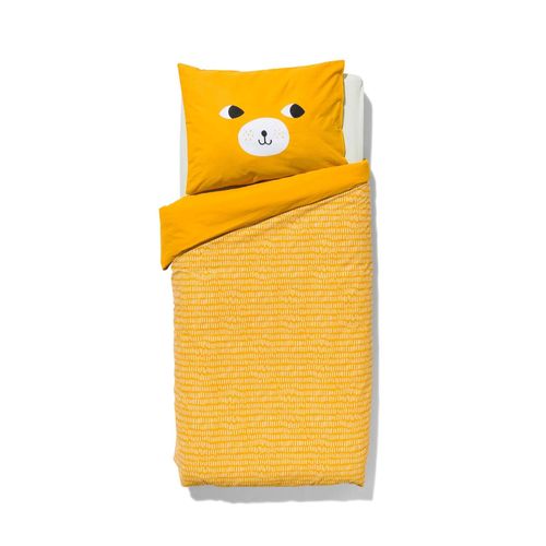 Hema Housse De Couette Enfant - 120x150 - Coton Doux - Ours (Jaune)