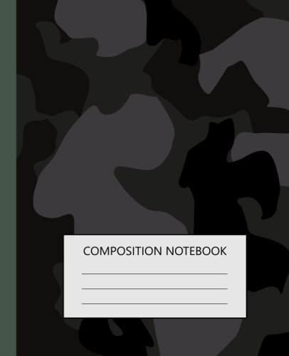 Composition Notebook: Green And Tan Camouflage Camo Pattern 7.5" X 9.25" | College Ruled Wide Lined Notebook | For School, Kids , Teens, Boys And, Girls.