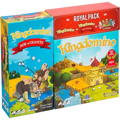 Blackrock Games Blue Orange - Pack Royal - Kingdomino + Age Of Giants Et 5 Stickers Exclusif - Pack Cadeau Jeu De Société Avec L'extension - Version Jusqu'à 5 Joueurs À Partir De 8 Ans
