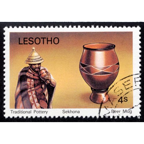 Timbre Traditional Pottery,Sekhona,Beer Mug,4s,Lesotho