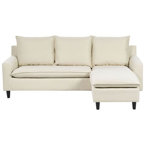 Canapé d'angle ELVENES Beige clair Tissu Côté gauche