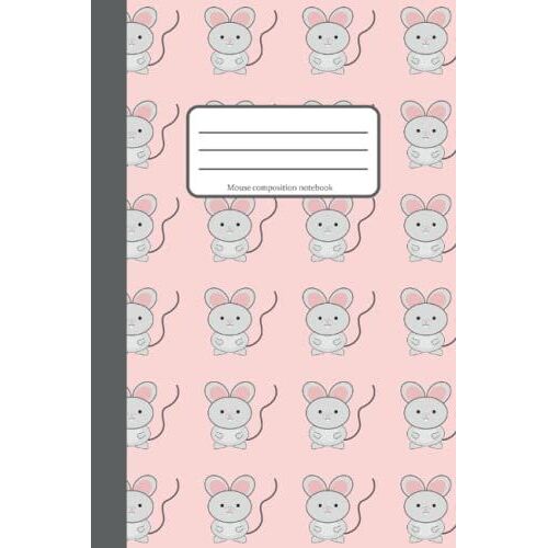 Mouse Pattern Composition Notebook: Wide Ruled | School Notebook | Lined Journal | Cute Mouse Pattern On Pink