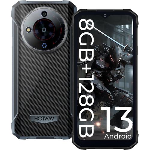 T7 Téléphone Portable Incassable 2024, 8Go+128Go Rom/Tf-2To, Telephone Incassable Android 13/6280Mah Batterie/20Mp+8Mp Caméra/Écran 6.52"" Hd+/4G Dual Sim/Ip68/Ip69K/Face Id/Gps (Noir)