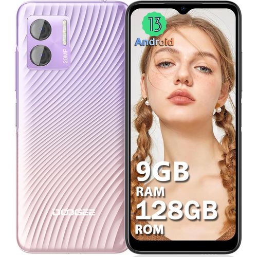 N50S Telephone Portable [2024], 9Gb Ram + 128Gb Rom Android 13 Smartphone, 20Mp Caméra, Octa-Core, Écran 6.52¿ Hd+, 4200Mah, Dual Sim 4G/Widevine L1/Face Id/Otg/Gps/3.5Mm Jack - Rose