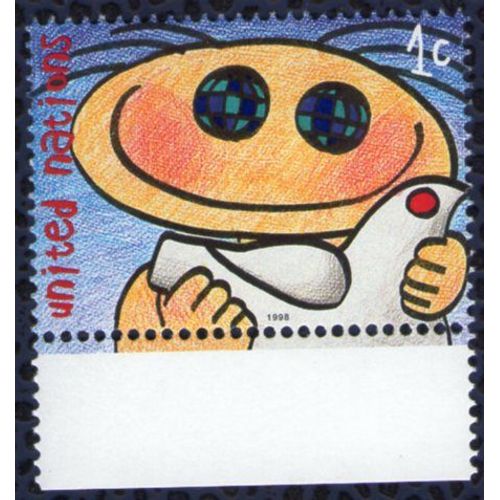 Nations Unies 1998 Onu Neuf Dessin Enfant Avec Colombe Bord De Feuille 