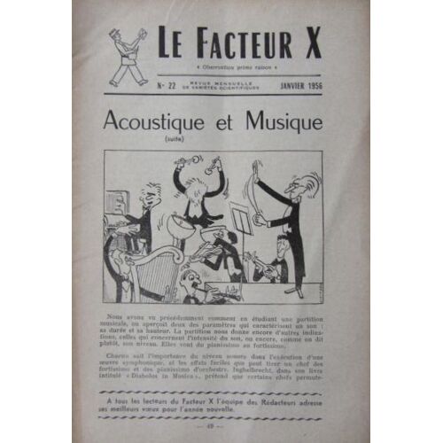 Le Facteur X. N°22. Acoustique Et Musique (Suite)