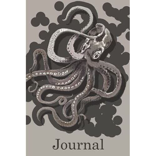 Journal: Dramatic Watercolor Giant Monster Kraken Octopus With Ink Notebook. Blank Lined Diary For Deep Ocean And Marine Sea Animal Creature Lovers To Record Daily Life Or Aquatic Adventures