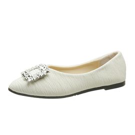 Chaussures Chaussures Plates Bout Pointu Pour Femmesmocassins Bateau En Tissu Plissébout Décoratifgrande Taille