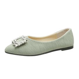 Chaussures Chaussures Plates Bout Pointu Pour Femmesmocassins Bateau En Tissu Plissébout Décoratifgrande Taille