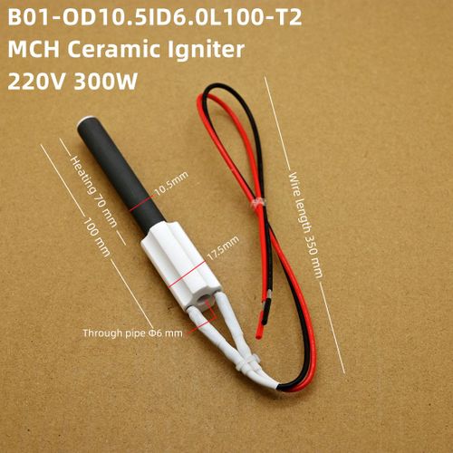 Allumeur électrique en céramique pour poêle à granulés,tuyau de chauffage,accessoires de cuisine,four de cheminée,allumage,220V,300W - Type B01 L100mm T220V300W