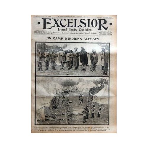 Excelsior N° 1460 Du 14/11/1914 - Journal Illustre Quotidien Un Camp D'indiens Blesses A Brockenhurst