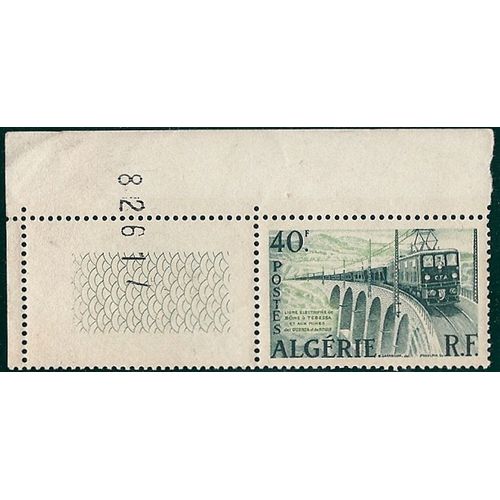 Timbre Algérie Française Yvert 340. Electrification De La Ligne De Bône À Tebessa. Neuf** (Mnh)