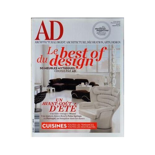 Architectural Digest N° 84 Du 01/06/2009 - Le Best Of Du Design - 50 Meubles Mythiques - Un Avant-Gout D'ete - Miami - Une Maison James Bond A Palm Springs - Au Portugal - Les Cuisines