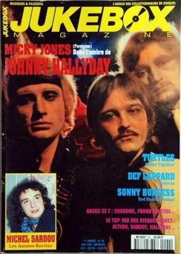 Jukebox Magazine N° 92 Du 01/05/1995 - Micky Jones - Johnny Hallyday - Turtles - Def Leppard - Sonny Burgess - Shadows - Frank Sinatra - Bardot - Action - Hallyday - Michel Sardou