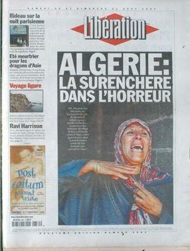 Liberation  N° 5063 Du 30/08/1997 - Algerie   -   La Surenchere Dans L' Horreur Rideau Sur La Nuit Parisienne Ete Meurtrier Pour Les Dragons D' Asie George Harrison                                                                                   ...