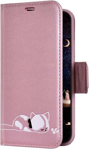 Coque Pour Samsung Galaxy A10 Housse Etui A Rabat En Cuir Pu, Cartoon Chat Motif Coque Pochette Portefeuille Bookstyle Stand Leather Case Flip Wallet Case Pour Galaxy A10,Rose Gold