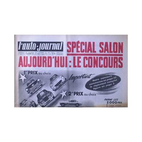 Auto Journal (L') N° 184 Du 15/10/1957 - Special Salon Aujourd'hui  -   Le Concours.