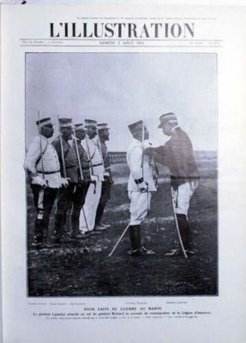 Illustration (L') N° 3623 Du 03/08/1912 - Pour Faits De Guerre Au Maroc Le General Lyautey Attache Au Col Du General Brulard  La Cravate De Commandeur De La Legion D'honneur / Les Soldats Taupin / Fellert Et Flamand