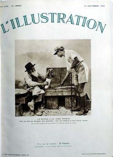 Illustration (L') N° 4724 Du 18/09/1933 - Le Retour A La Terre Promise / Dans Les Souks De Jerusalem - 2 Generations / Vieux Juifs Orthodoxe Et Jeune Pionnier Sioniste