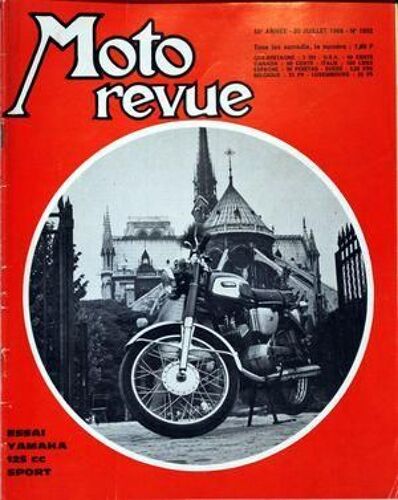 Moto Revue N° 1892 Du 20/07/1968 - Essai Yamaha 125 Cc Sport
