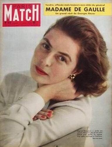 Paris Match N° 512 Du 31/01/1959 - Tendre Et Effacee -Mme De Gaulle Ingrid Bergman Ingrid Bergman Atomises Yougoslaves Jean-Paul Guillaume L'afaire Walter Ingrid Bergmann Contre Rossellini Le Franc Lourd Part Gagnant Comment Vit Une Famille Au Jap...