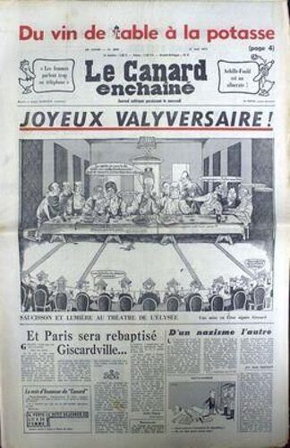 Canard Enchaine (Le) N° 2847 Du 21/05/1975 - Du Vin De Table A La Potasse - Achille   -   Fould - Giscard - A. Ribaud - J. Manan - Moisan.