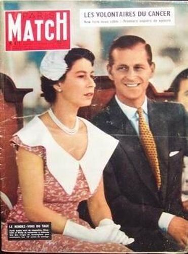 Paris Match N° 411 Du 20/02/1957 - Les Volontaires Du Cancer Le Rendez Vous Du Tage Elizabeth Et Philipp Elizabeth Ii Et Philip D'edimbourgred Skelton : Sauvez Mon Fils Ibn Så¿Oud Ii Elizabeth Ii Au Portugal Un Monstre Sur Les Routes Alger : Bombe...