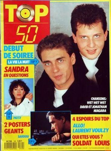Top 50 N° 149 Du 09/01/1989 - Debut De Soiree - Sandra - Patsy - Sardou - Wet Wet Wet - David Et Jonathan - Niagara - Laurent Voulzy - Soldat Louis