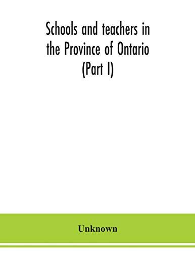Schools And Teachers In The Province Of Ontario (Part I) Public And Separate Schools November 1949