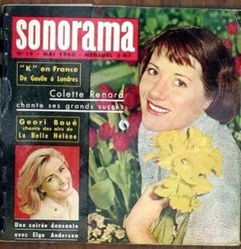 Sonorama N° 19 Du 01/05/1960 - - K - En France  -   De Gaulle A Londres  -  Colette Renard Chante Ses Grand Succes  -  Geori Boue  -   Chante Des Airs De La Belle Helene -  Elga Andersen.