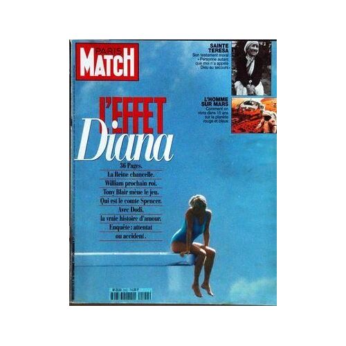 Paris Match N° 2522 Du 25/09/1997 - L'effet Diana - La Reine Chancelle  -  William Prochain Roi  -  Tony Blair Mene Le Jeu  -  Qui Est Le Comte Spencer  -  Avec Dodi, La Vraie Histoire D'amour  -  Enquete  -  Attentat Ou Accident - Sainte Teresa  ...
