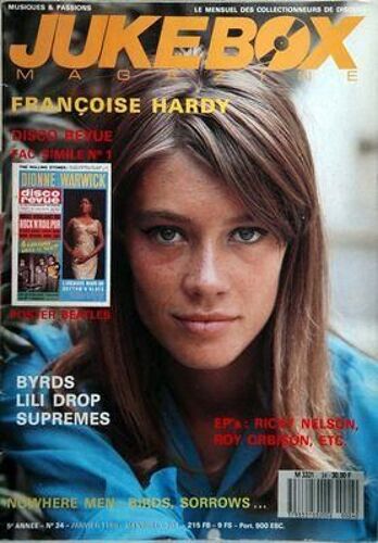 Jukebox Magazine N° 24 Du 01/01/1989 - Francoise Hardy Byrds - Lili Drop - Supremes Ep's - Ricky Nelson - Roy Orbison