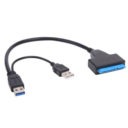 Câble adaptateur Portable SATA à double usb 3.0, 5Gbps, pour disque dur externe 2.5 pouces SATA/HDD haute vitesse prenant en charge 7200rp